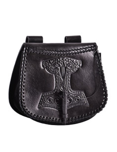 Sac marteau de Thor en cuir noir