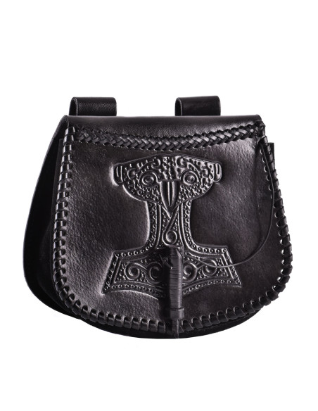 Sac marteau de Thor en cuir noir