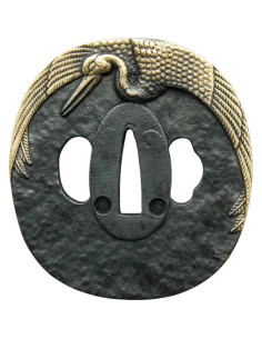 Tsuba en métal modèle John Lee Crane