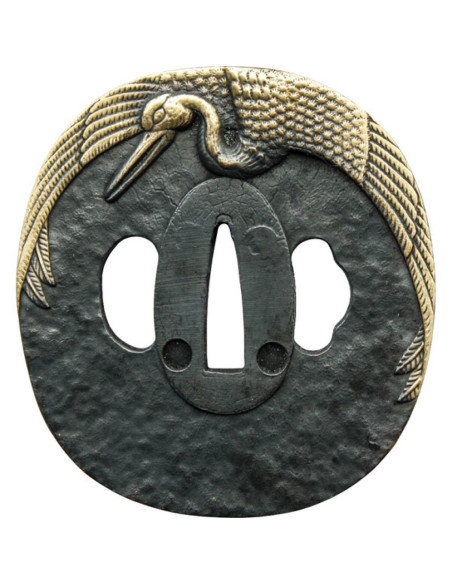 Tsuba en métal modèle John Lee Crane