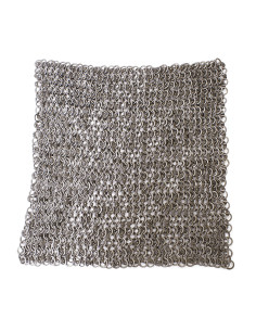 Pièce de cotte de mailles de 20 x 20 cm, anneaux bordés