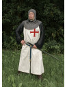 Tabard templier en laine avec croix rouge