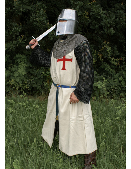 Tabard templier en laine avec croix...