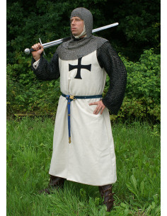 Tabard teutonique en laine avec croix noire