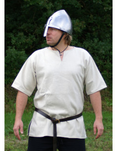 Tunique viking en laine, blanc naturel