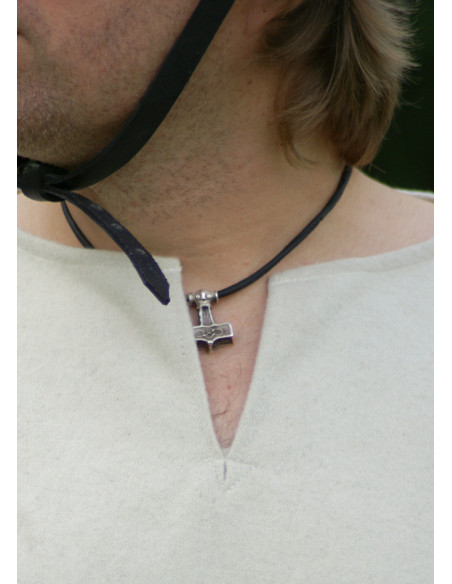 Tunique viking en laine, blanc naturel