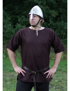 Tunique viking en laine, couleur marron