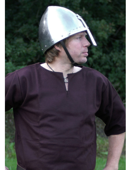 Tunique viking en laine, couleur marron