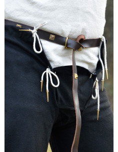 Pantalon médiéval en laine à lacets, couleur noire 2