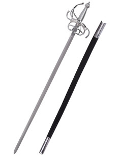 Épée rapière espagnole avec fourreau en cuir 2