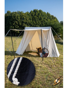 Tente médiévale noire pour guerriers intrépides, 2 x 4 mts.