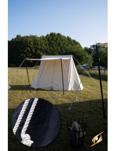 Tente médiévale noire pour guerriers intrépides, 2 x 4 mts. 2