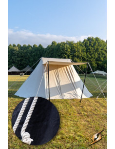 Tente médiévale noire pour guerriers intrépides, 3 x 5 mts. 2