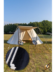 Tente médiévale noire pour guerriers intrépides, 4 x 6 mts.