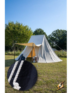 Tente médiévale noire pour guerriers intrépides, 5 x 7 mts.