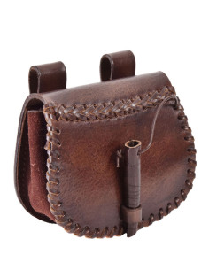 Petit sac médiéval en cuir, pour la ceinture