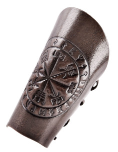 Bracelet en cuir avec gravure Vegvísir