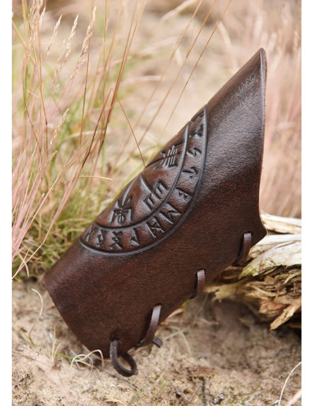 Bracelet en cuir avec gravure Vegvísir