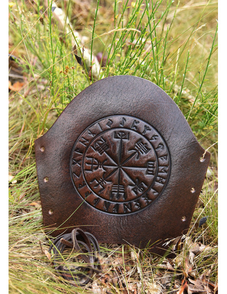 Bracelet en cuir avec gravure Vegvísir