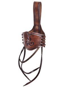 Baudrier en cuir avec Triskel pour cors Viking
