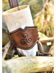 Baudrier en cuir avec Triskel pour cors Viking 2