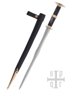 Poignard long allemand de type Rondel avec fourreau, s....