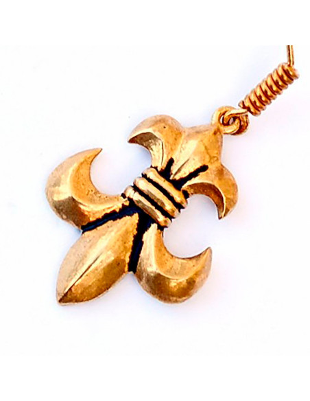 Boucles d'Oreilles Médiévales Fleur...