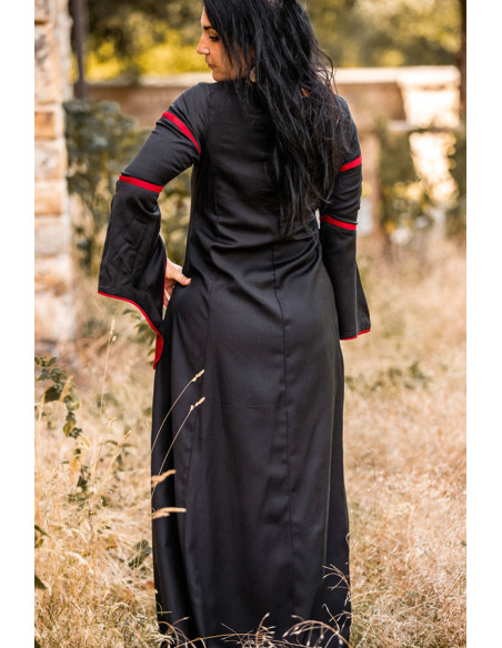 Robe médiévale femme Noir-Rouge