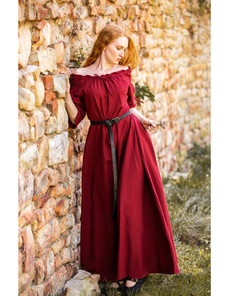 Robe médiévale Karen, rouge