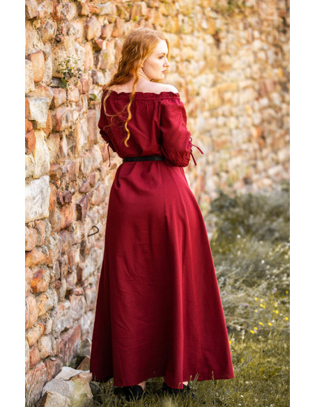 Robe médiévale Karen, rouge
