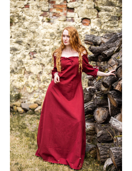 Robe médiévale Karen, rouge