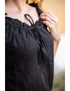 Chemisier médiéval d'été sans manches Lotte, noir 2