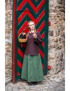Chemisier médiéval modèle Tilda, couleur marron 2