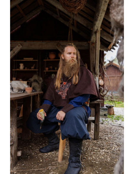 Viking Gugel en laine Bjomolf marron