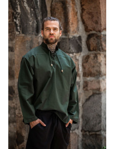 Chemise médiévale à lacets modèle Ansbert, coloris vert