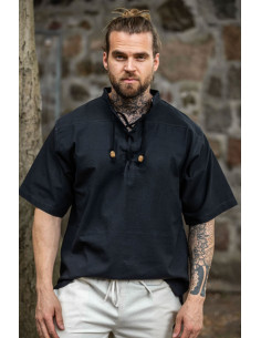 Chemise médiévale à manches courtes avec liens, couleur... 2