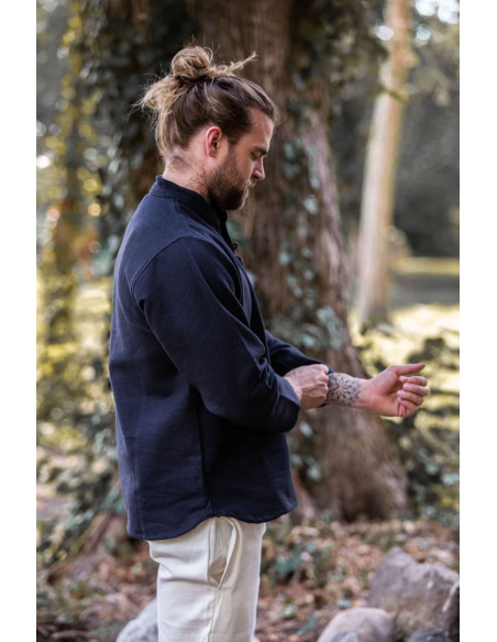 Chemise médiévale épaisse à lacets,...