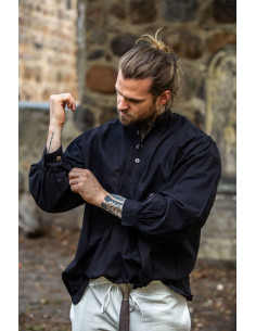 Chemise médiévale large Oswald, couleur noire