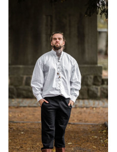 Chemise médiévale à nouer modèle Dagwin, blanche 2