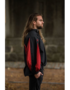 Chemise médiévale Lansquenet modèle Albert, noir-rouge 2