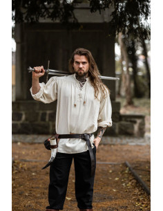 shirt crème médiévale avec des liens
