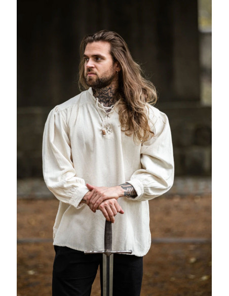 Chemise médiévale crème à nouer