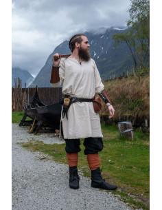 Tunique viking avec broderie Erwin, blanc naturel