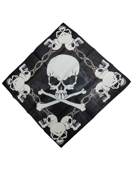 Bandana pirate crâne noir