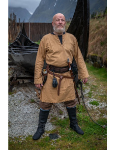 Tunique viking avec broderie Erwin, marron miel