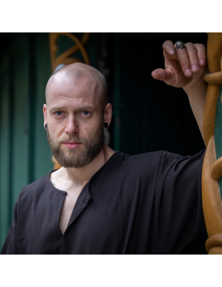 Tunique viking manche courte Olaf, noir