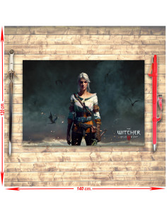 Pack bannière et épée The Witcher Wild Hunt III Ciri