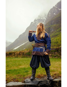 Tunique Viking en laine modèle Roland, bleu foncé 2