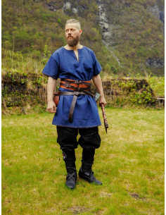 Tunique viking manche courte Theobald, bleu 2