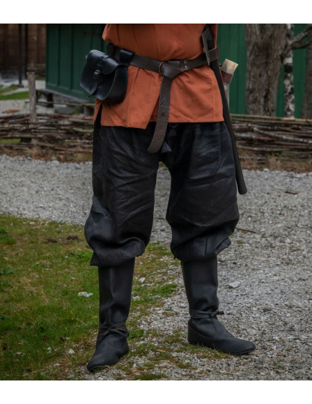 Pantalon Viking en lin Wodan, noir